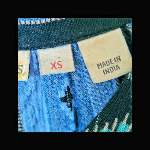 Holding Horses - beautiful bohemian blue print dress size xs - Picture 6 of 7